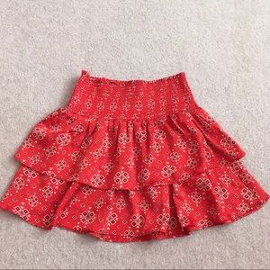 High Waisted Red Skirt